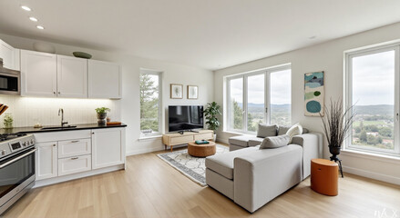 modern kitchen interior with kitchen