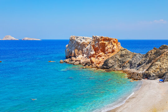 Vardia beach, Folegandros Island, Cyclades Islands, Greek Islands, Greece