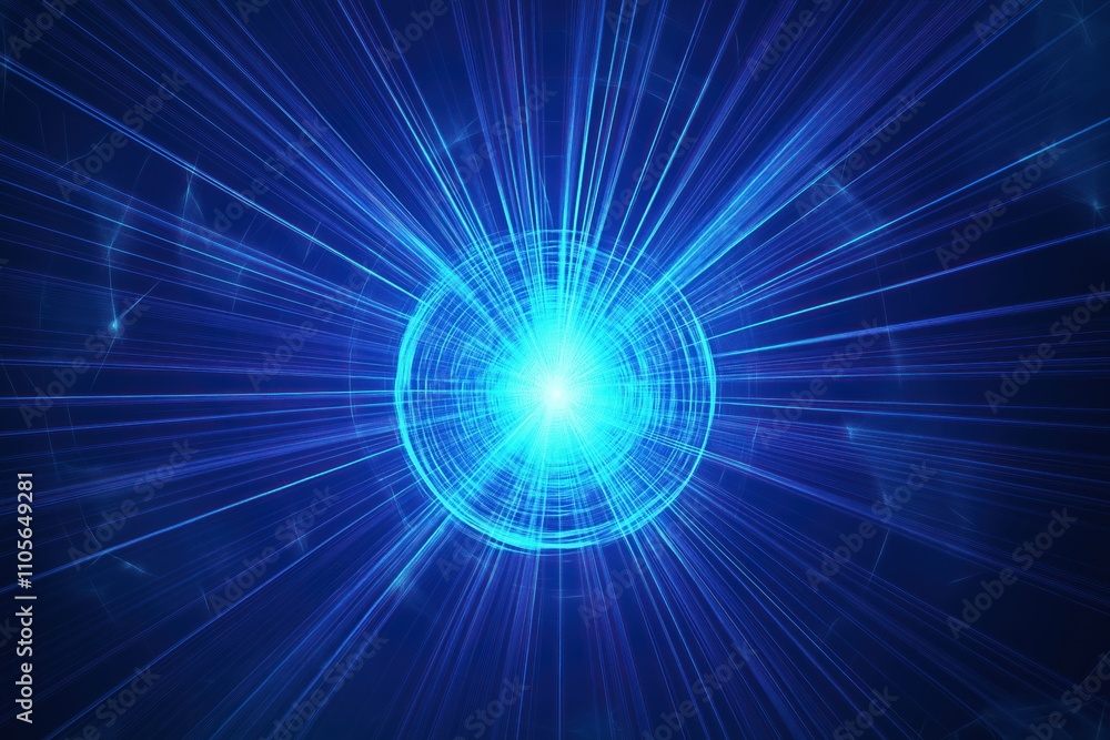 Poster abstract design poster background with blue gradient lines, radiating effect. intricate network of l
