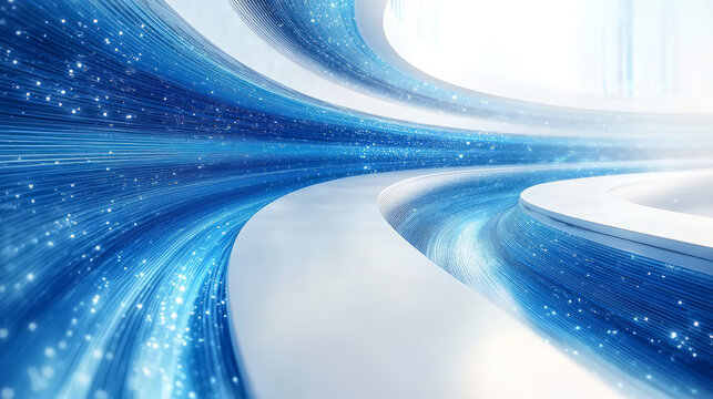 Abstract blue flowing lines business technology theme background