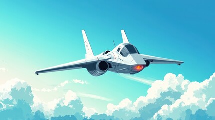 Obraz premium Majestic Fighter Jet Soaring Through Ethereal Skies