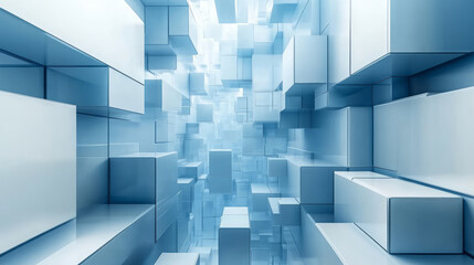 Obraz premium Abstract blue cube business technology internet theme background