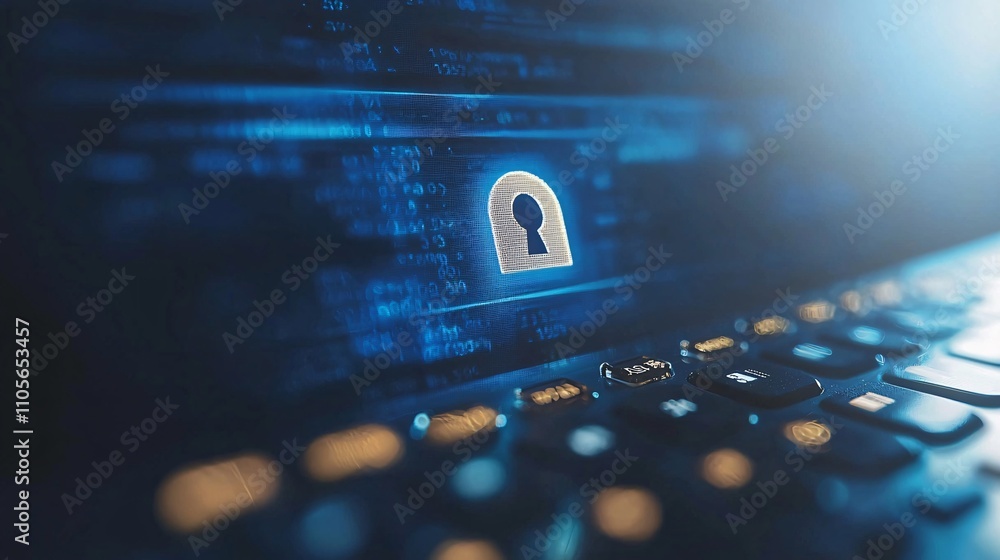 Aufkleber A secure login system interface symbolizing trust and reliability in technology integration Stock Photo with side copy space