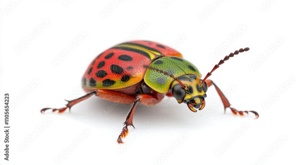 Poster Vibrant Ladybug Macro With Intricate Shell Pattern and Bright Colors