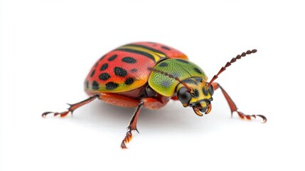 Fototapeta premium Vibrant Ladybug Macro With Intricate Shell Pattern and Bright Colors