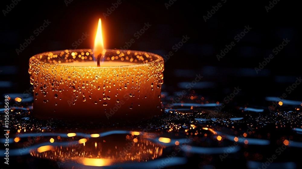 Poster mesmerizing candle flame casting dreamy abstract patterns on dark background