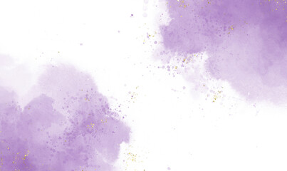Abstract purple watercolor on white background, hand painted. artistic design templates for invitations , posters, cards, covers, wedding invitation or birthday.