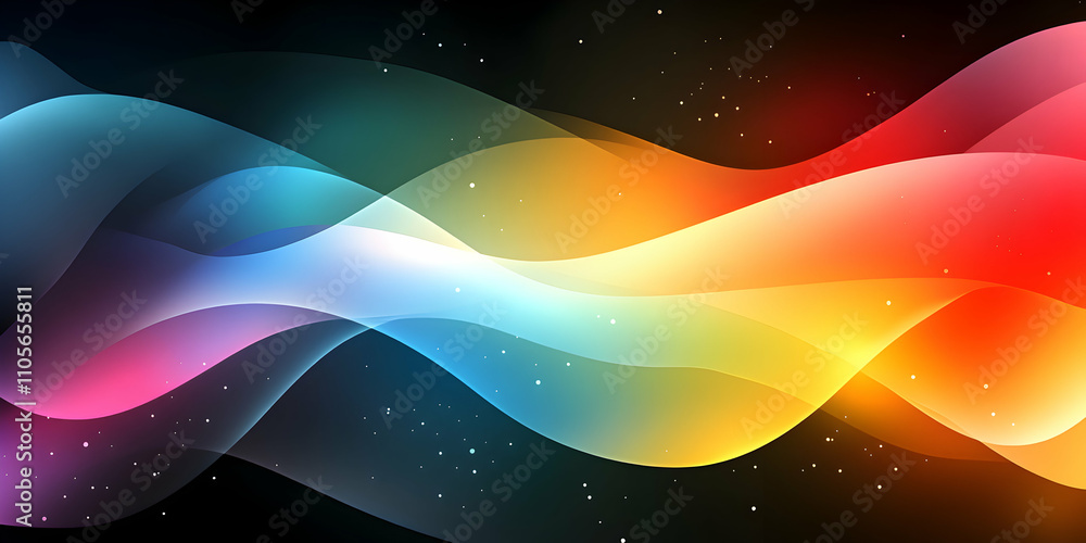 Aufkleber abstract colorful waves flowing dynamically