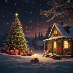 Fototapeta premium Christmas night in the city
