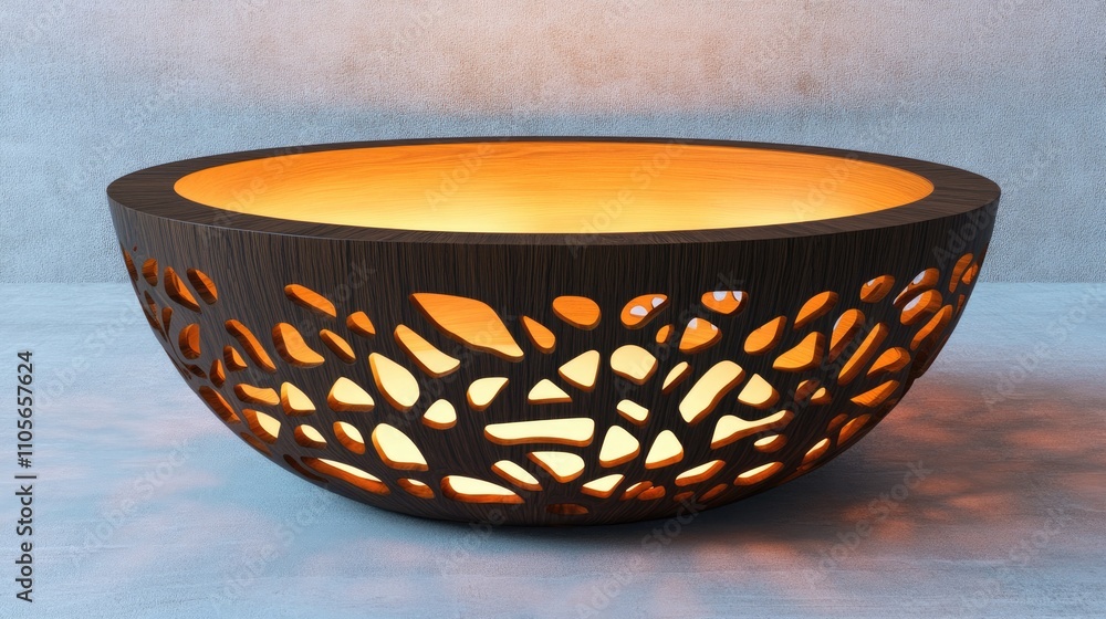 Poster decorative bowl with intricate pattern and soft lighting effects