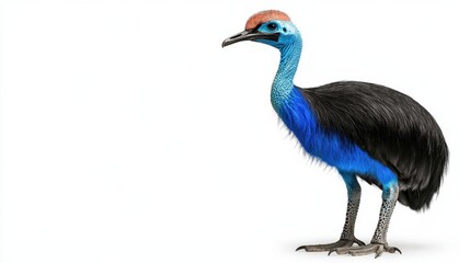 Colorful Crane Bird Wading in Wetland Environment