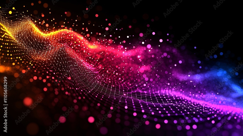 Poster a global network visualization demonstrating iot connectivity across diverse industries stock photo 