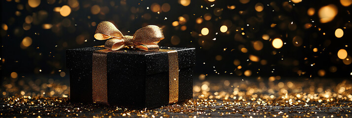 Golden Celebration with a Glittering Gift Box