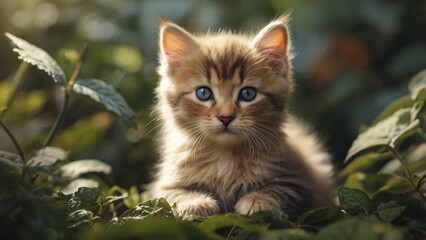 Obraz premium cute cat in the grass
