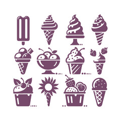 A Collection of Ice Cream Silhouettes