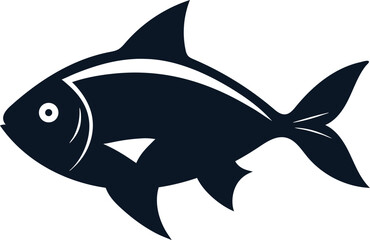 Black Fish Silhouette Icons  Marine Life Graphics