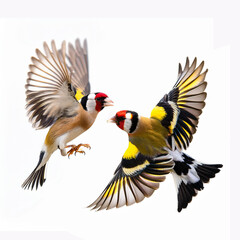 Obraz premium chardonneret , oiseau, animal, faune, nature, bec, sauvage, blanc, isolé, jaune, empennage, rouge, oiseau, ailes, empennage, noir, brun