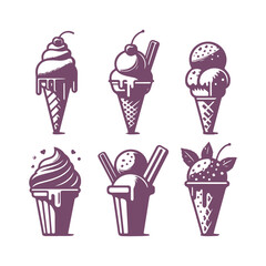 A Collection of Ice Cream Silhouettes