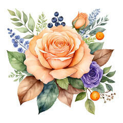 bouquet of roses on a white background