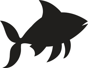 Black Fish Silhouette Icons  Marine Life Graphics