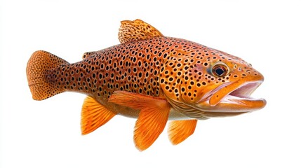 Exotic Spotted Freshwater Fish Swimming in Aquarium with Coral Reef