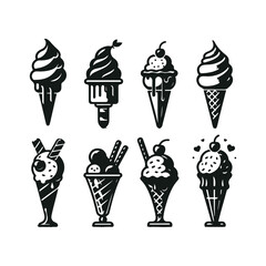 A Collection of Ice Cream Silhouettes