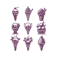 A Collection of Ice Cream Silhouettes