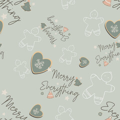 Cute Christmas and New Year seamless pattern 