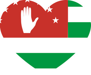Heart Icon inside Abkhazia Flag