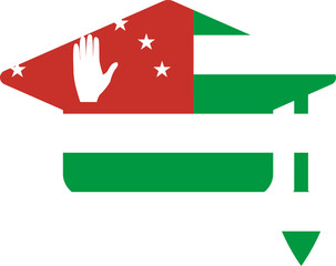 Abkhazia flag on Degree Cap Icon