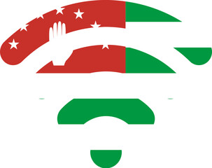 Abkhazia Flag On Wifi Icon