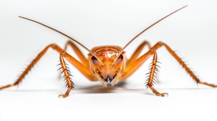 Stunning Close up of an Orange Insect Revealing its Intricate Compound Eyes and Mandibles