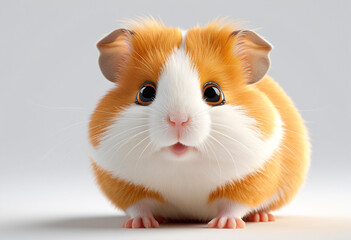 cute hamster on white background