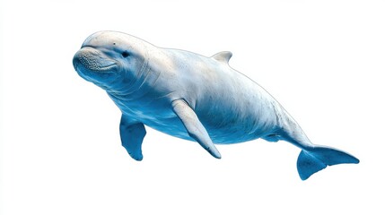 Graceful Blue Whale Swimming Underwater in Serene Marine Environment