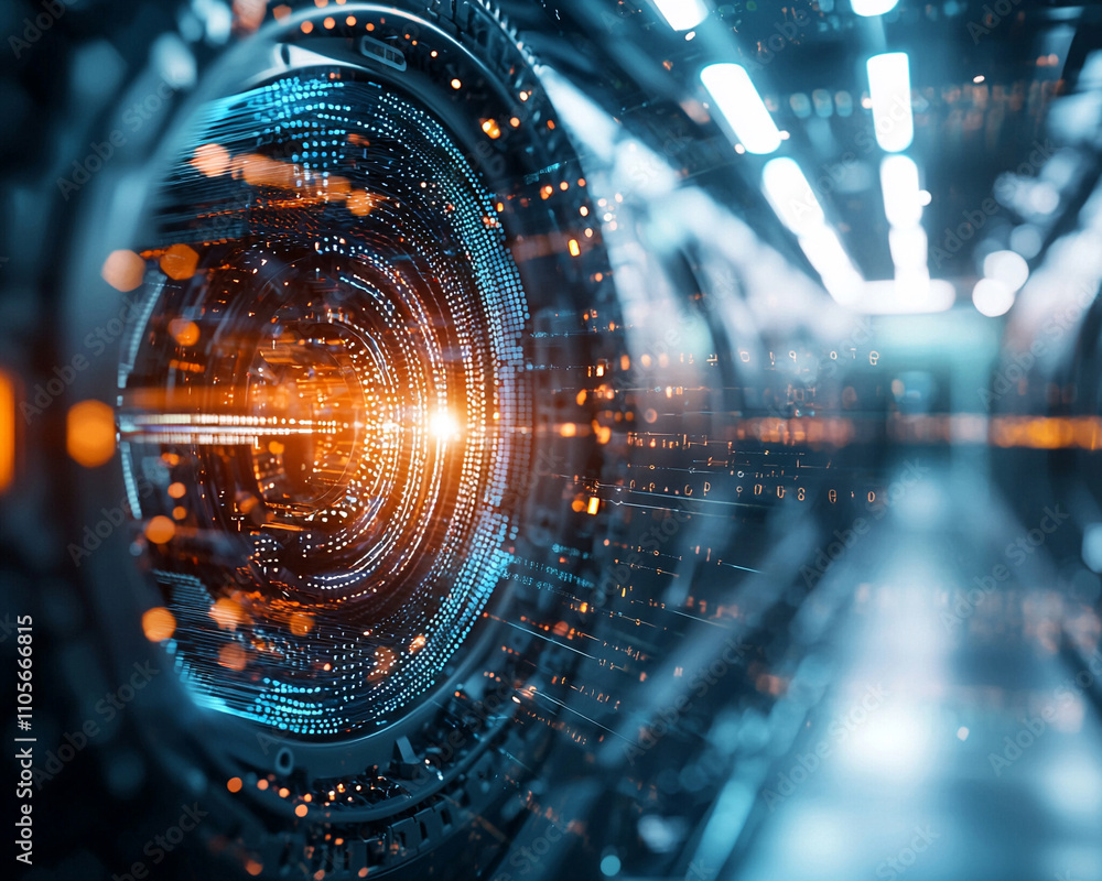 Poster ai generated visuals showcase digital space technology image futuristic environment close-up view in