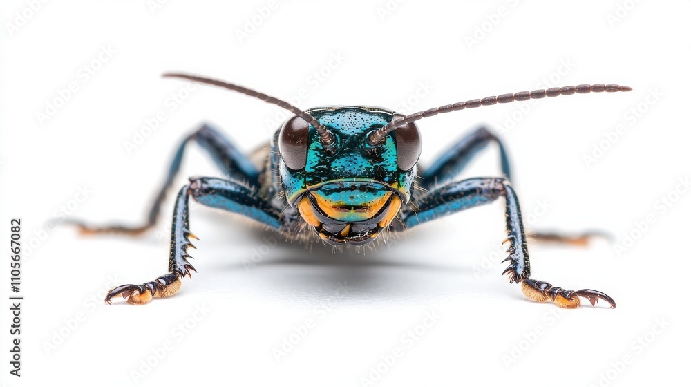 Poster mesmerizing close up shot of a vibrant and intricate beetle showcasing its captivating details and p