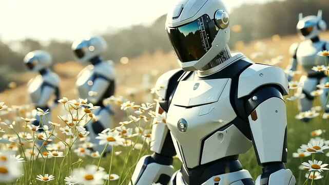 Robot Bees Pollinating Wildflowers for Ecosystem Support