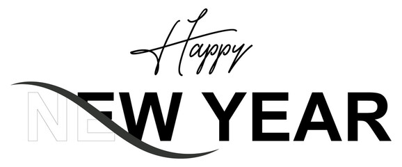 Happy New Year Textured, Banner,  illustration of a year.  © PixelVGD