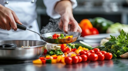 Chefs in a bustling kitchen