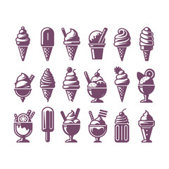 Ice Cream Silhouette Illustrations