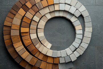 Naklejka premium Abstract spiral diagram of raw material production economy insights