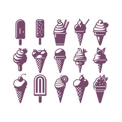 Ice Cream Silhouette Illustrations