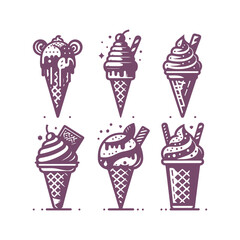  A Silhouette Collection of Ice Cream Designs