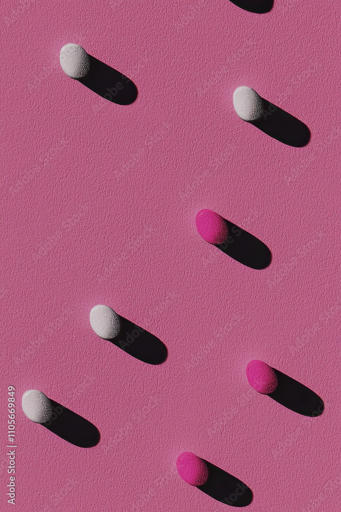 Poster vibrant abstract pink design featuring geometric patterns and captivating shadows for modern minimal