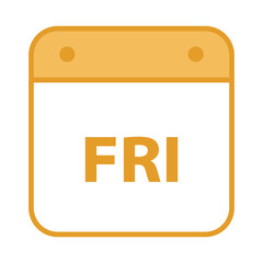 Friday Calendar Flat Icon Set for Daily and Weekly Planning