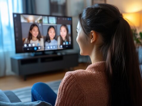 Teacher delivering a virtual lesson