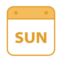 Sunday Calendar Flat Icon Set for Daily and Weekly Planning