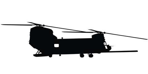 helicopter silhouette vector graphic in black