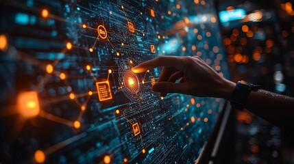 Futuristic Business Networking Concepts with Touchscreen Technology