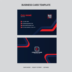 Modern Red Blue Business Card Template Design Printable Editable